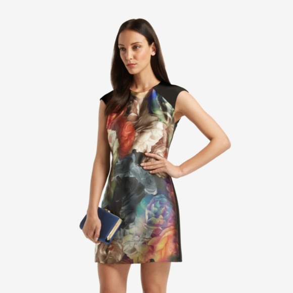 Ted Baker Floral Black Helaina Bloom Shift Dress - Picture 1 of 8